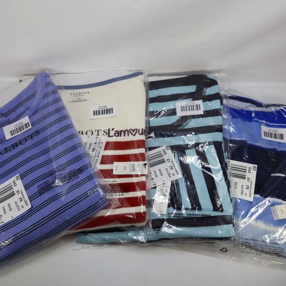 Bundle Lot of 4 New Talbots Long Sleeve Shirts Striped Size 2XP Petite 2X - Picture 1 of 5